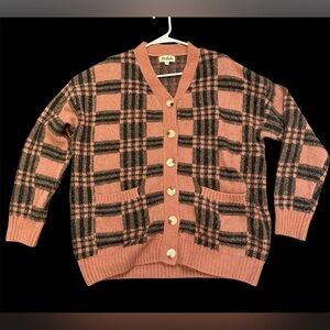 Listicle Pink and Black Checkered Sweater